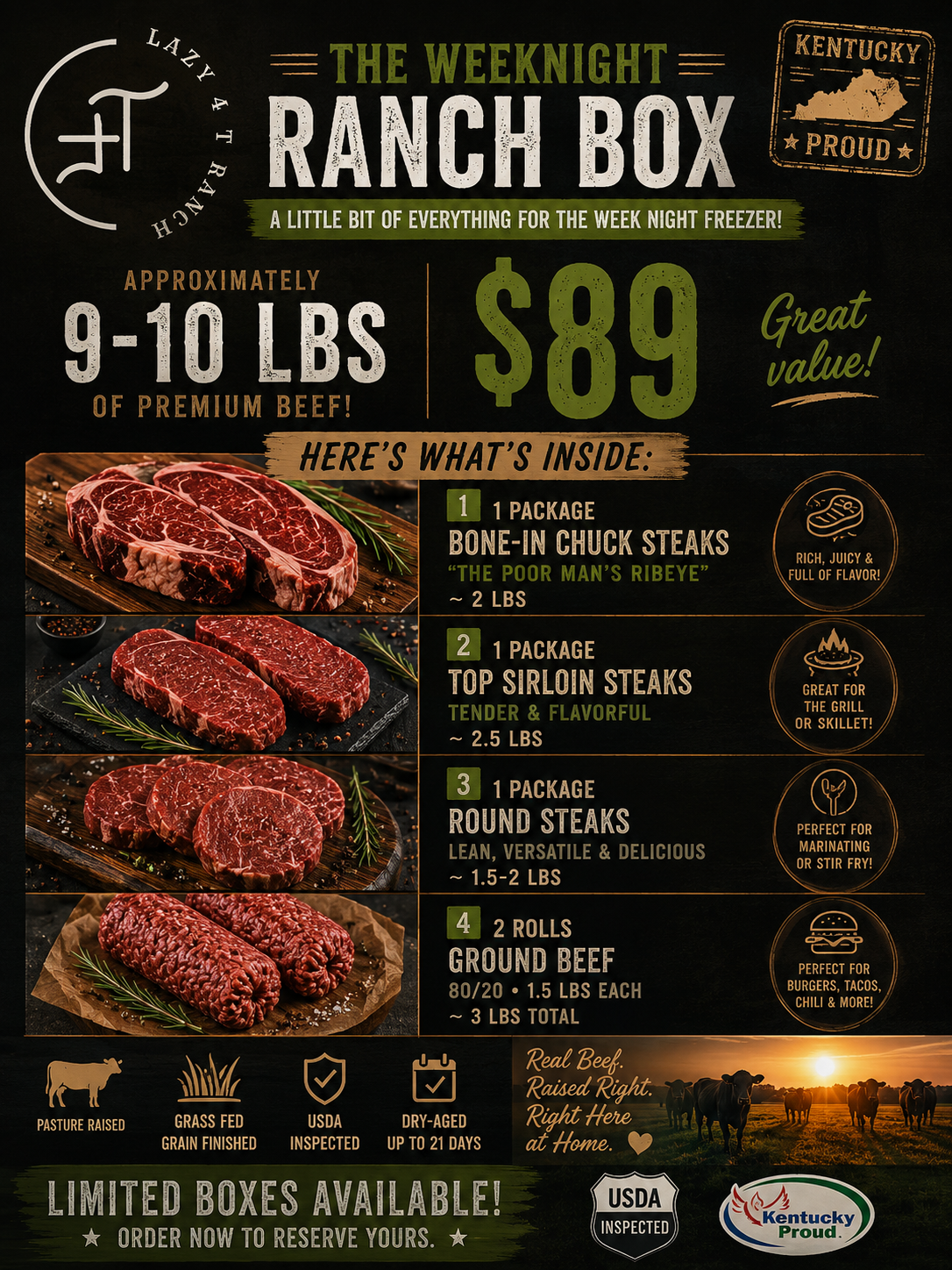 Weeknight Ranch Box details from Lazy 4T Ranch